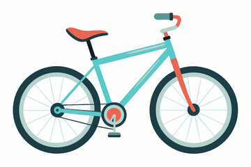Fototapeta premium Side View of a Blue Bicycle with Red Accents