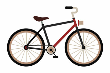 Obraz premium Side View of a Black and Red Bicycle with White Spokes