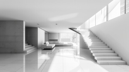 Obraz premium Monochrome Elegance. Contemporary interior design