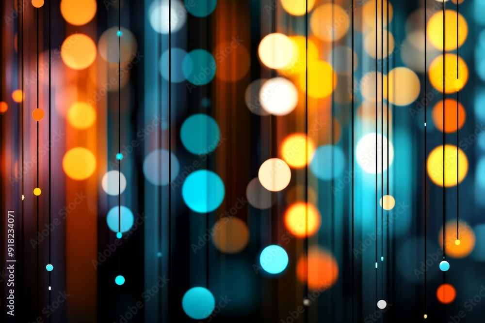 Poster abstract tech background with colorful lights and data streams
