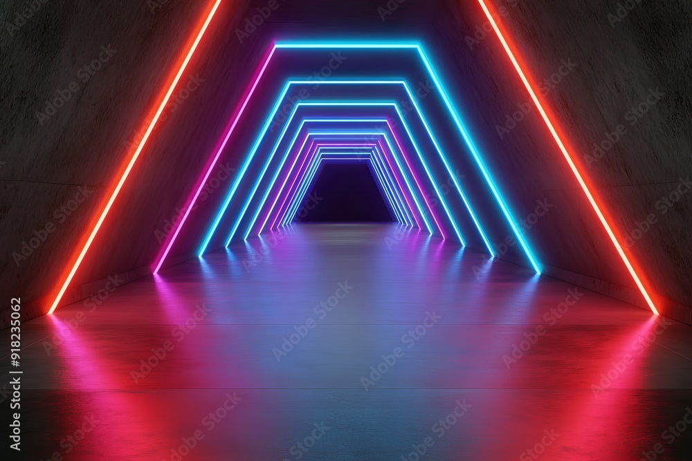 Aufkleber digital background with colorful neon lights and bokeh