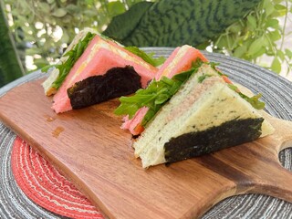 Boiled egg salad and Tuna sandwiches