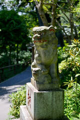 Ancient statues in the park Mt. Takao