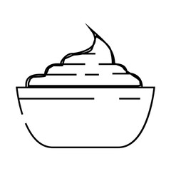 cream chocolate line icon vector. cream chocolate sign. isolated contour symbol black illustration