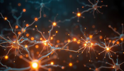 abstract representation of interconnected neurons glowing lights pulsating through pathways set against a dark backdrop illustrating the complexity and beauty of human consc