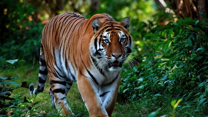 Wild royal bengal tiger in nature habitat of Ranthambhore National Park