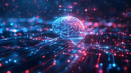 Futuristic Intelligence Neural Network Data Visualization