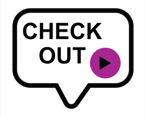 check out button on white background. check out button sign