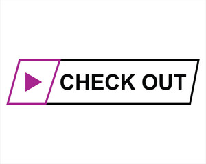 check out button on white background. check out button sign