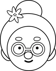 Mrs Claus head outline vector.
Cute Mrs Claus face outline svg.
Isolated Christmas santa claus wife head coloring drawing. 