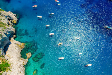  Via Krupp road in Capri island coastline, Tyrrhenian sea, Italy