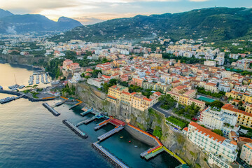 Sorrento city in amalfi coast line, Italy. Sunrise