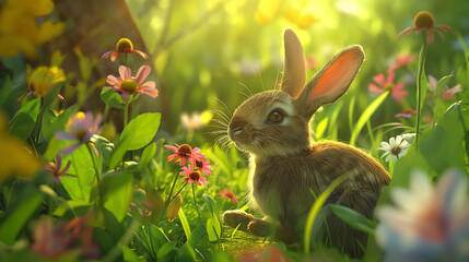 easter bunny in the grass