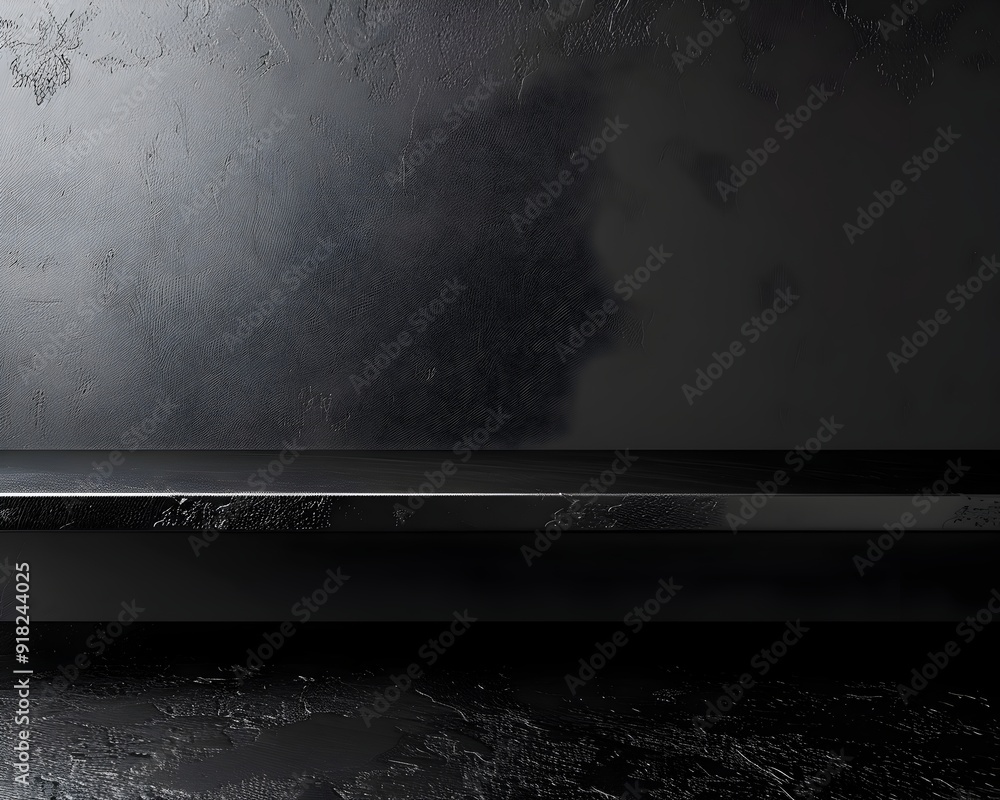 Poster smooth sleek black gradient background for modern mockup or display