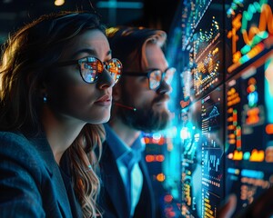 Futuristic Financial Advisor Assisting Client with Investment Planning