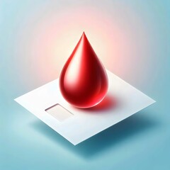 big drop of blood. 3D illustration..