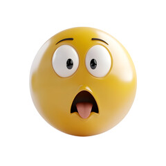 Fototapeta premium wow emoticon isolated on transparent background