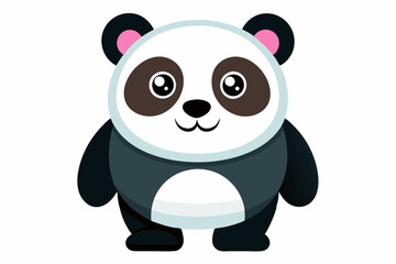 Fototapeta premium Cartoon Illustration of a Smiling Panda Bear