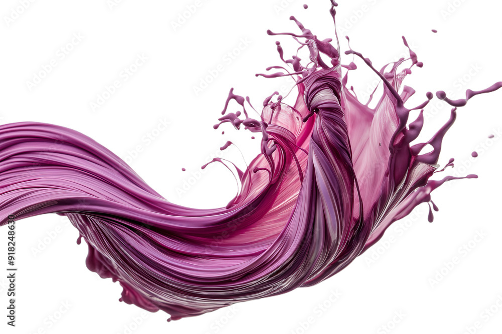 Poster abstract pink liquid splash against a black background, creating a dynamic and colorful visual.