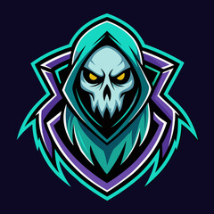 Ghost mascot esport game logo illustration for sport game team