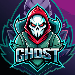 Fototapeta premium Ghost mascot for sports and esports vector logo