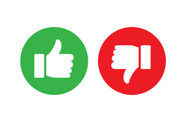 Thumbs up and down icon symbol. SVG File. Can change colors