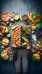 Fototapeta premium Confronto de Comidas: Fast Food vs. Saudável