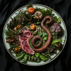  Alien seafood green plants weird meat