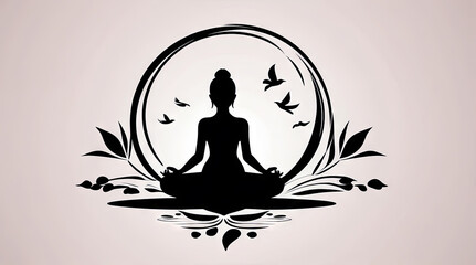 meditation vector silhouette logo