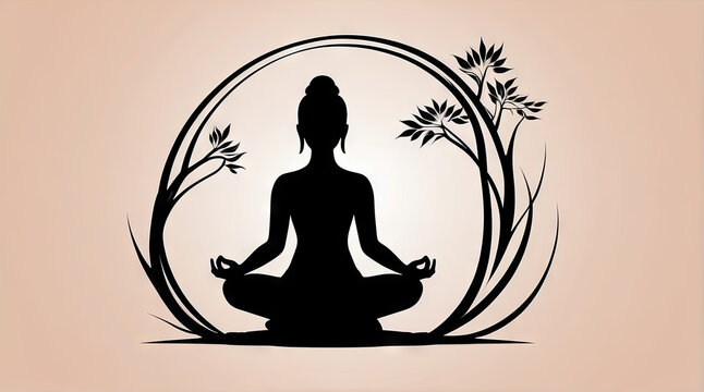 meditation vector silhouette logo