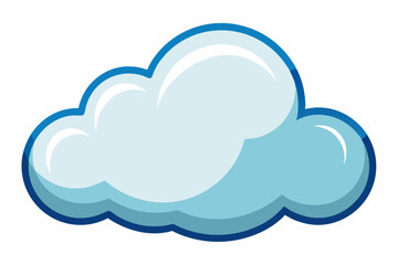 Cartoon Illustration of a Blue Cloud with Rounded Edges