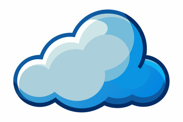 Cartoon Blue Cloud with Rounded Edges