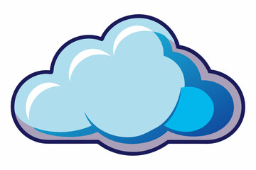 Cartoon Cloud with Blue and White Details