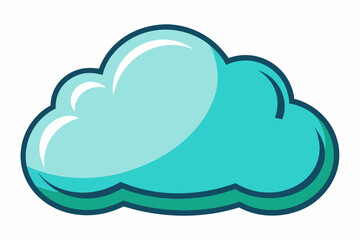Fototapeta premium Cartoon illustration of a blue and green cloud