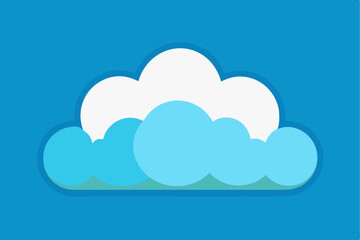 Fototapeta premium A Stylized Cloud with Blue and White Color Gradient