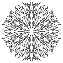 Mandala Line Illustration,  Perfect set for surface of design, textiles, posters, tattoos in indian yoga style, Mandala Line Drawing Design. bundle for coloring book interior. Round Ornament Pattern