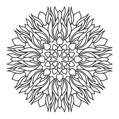 Mandala Line Illustration,  Perfect set for surface of design, textiles, posters, tattoos in indian yoga style, Mandala Line Drawing Design. bundle for coloring book interior. Round Ornament Pattern