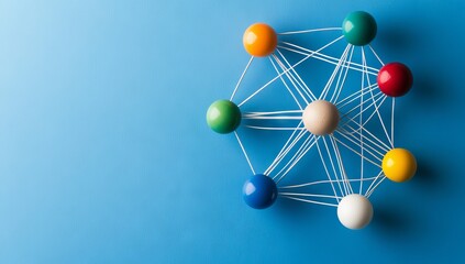 Obraz premium Image of people figures connected by lines, representing a network and connections