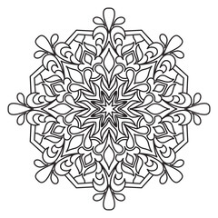 Mandala Line Illustration,  Perfect set for surface of design, textiles, posters, tattoos in indian yoga style, Mandala Line Drawing Design. bundle for coloring book interior. Round Ornament Pattern