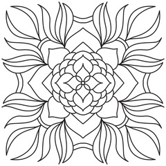Mandala Line Illustration,  Perfect set for surface of design, textiles, posters, tattoos in indian yoga style, Mandala Line Drawing Design. bundle for coloring book interior. Round Ornament Pattern