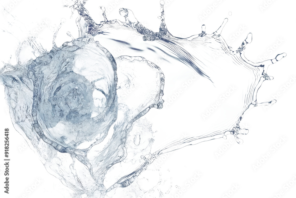 Poster abstract water splash with a swirling pattern, creating a unique and dynamic visual.