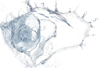 Abstract water splash with a swirling pattern, creating a unique and dynamic visual.