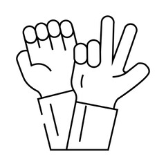 underwater sign language line icon vector. underwater sign language sign. isolated contour symbol black illustration