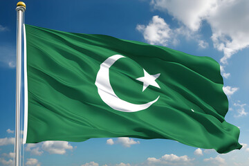 Pakistan flag waving in the wind