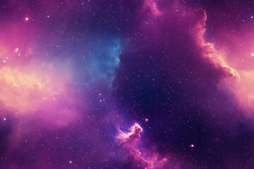 Naklejka premium Colorful space galaxy cloud nebula. Stary night cosmos. Universe science astronomy. Supernova background wallpaper