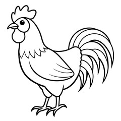 Rooster black art vector