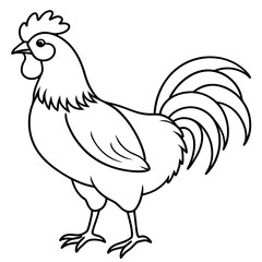 Rooster black art vector