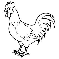 Rooster black art vector