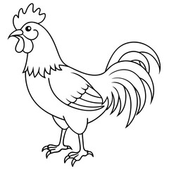Rooster black art vector