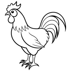 Rooster black art vector